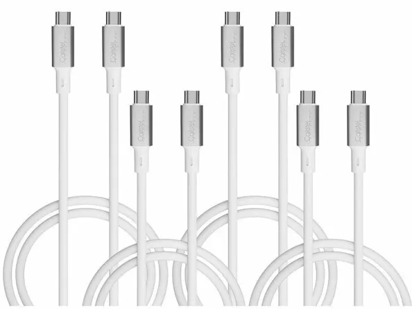 4 câbles USB-C blanc 1 m | USB-C 